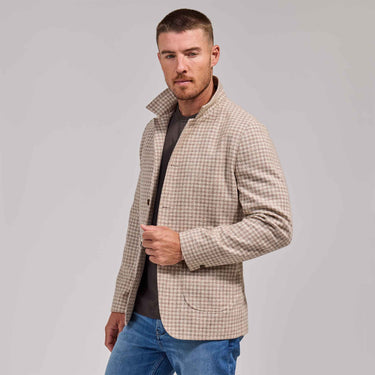 The Simon - Walking Jacket - Tan Houndstooth