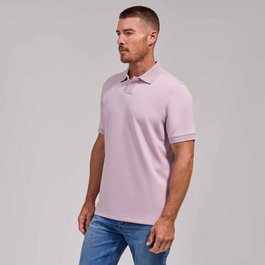 The Yates - Sand Washed Double Knit SS Polo - Lilac