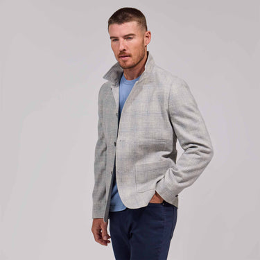 The Simon - Walking Jacket - Grey/Blue Plaid