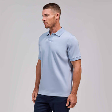 The Yates - Sand Washed Double Knit SS Polo - Sky Blue