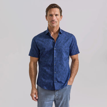 The Azure - Comfort SS Shirt - Navy Palm