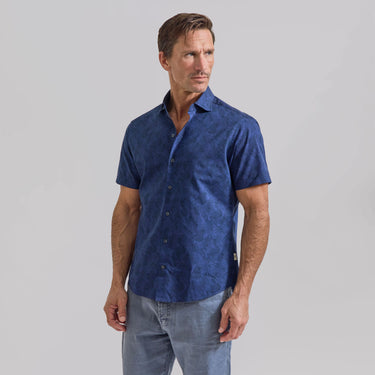 The Azure - Comfort SS Shirt - Navy Palm