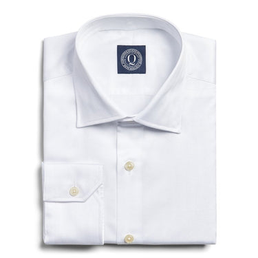 White dress shirt with cufflinks on a white background