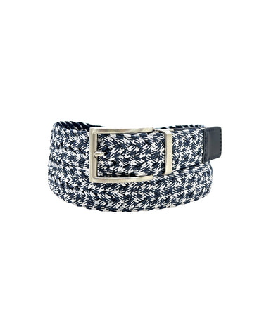 The Rye 51 Belt - Braided Reversible - Navy/White