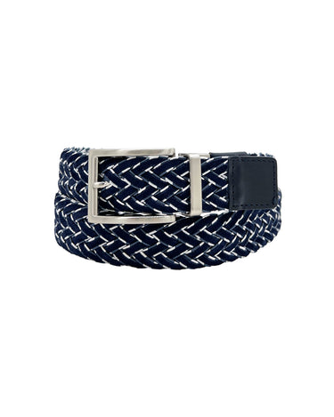 The Rye 51 Belt - Braided Reversible - Navy/White
