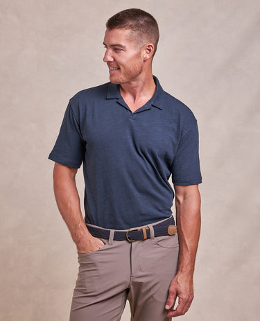 The Brady - Distressed SS Polo - Navy
