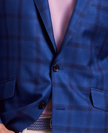 The George - Glencheck Sharkskin Jacket - Dark Blue