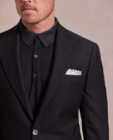 The George - Herringbone Jacket - Black