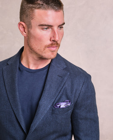 The LBM - Garment Washed Cotton Herringbone Soft Jackt - Midnight Blue