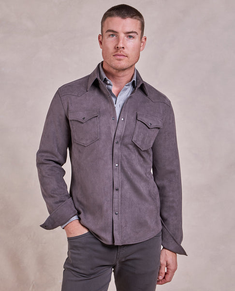 The Wyatt - Microsuede Shirt Jacket - Metal – Rye 51