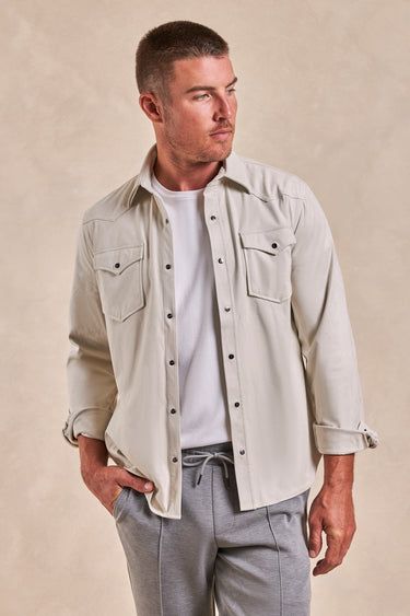 The Wyatt Lite - Feather Weight Microsuede Shirt Jacket - Tan