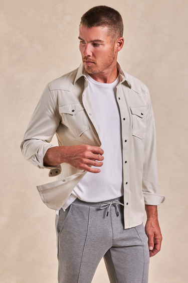 The Wyatt Lite - Feather Weight Microsuede Shirt Jacket - Tan