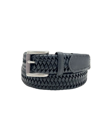 The Rye 51 Belt - Stretch Braided Italian Leather - Black