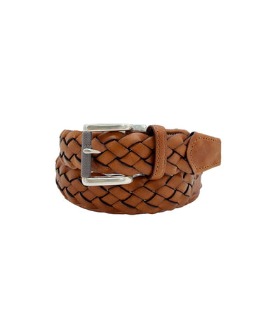 The Rye 51 Belt - Wide Braid Italian Leather - Chestnut