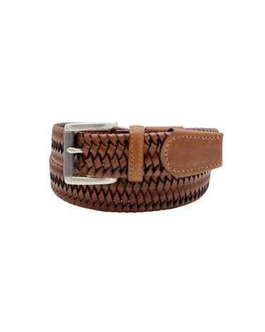 The Rye 51 Belt - Stretch Braided Italian Leather - Cognac