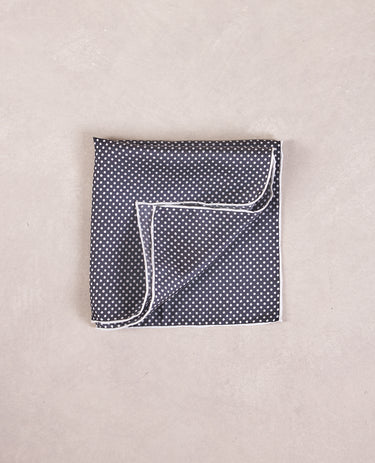 The Silk Pocket Square - Black w/ White Polka Dot
