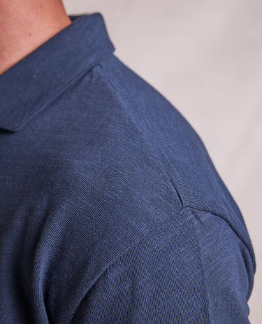 The Bowen - Distressed SS Polo - Navy
