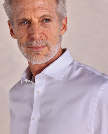 The Brookes - Twill Solid Dress Shirt - White