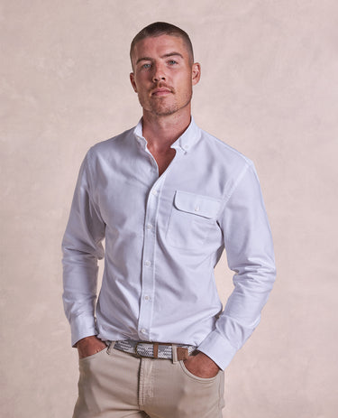 The Dean BD - LS Brushed Oxford Shirt - White