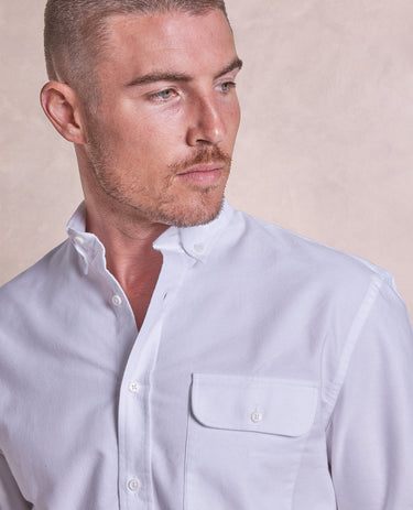 The Dean BD - LS Brushed Oxford Shirt - White