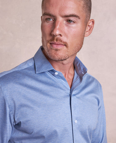 The Hayden - Luxe Jersey Shirt - Blue
