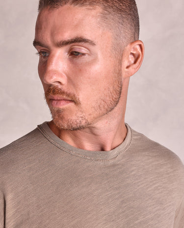 The Jameson - Distressed Crew Neck Tee - Tan