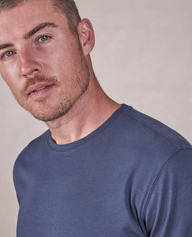 The Luxe Supima - Crew Neck SS Tee - Blue Dusk