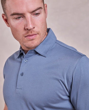 The Luxe Supima - SS Polo - Blue Dusk