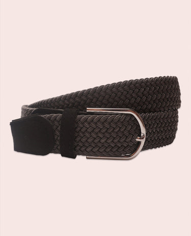 The Voyager belt - Woven Stretch with Suede Trim - Charcoal